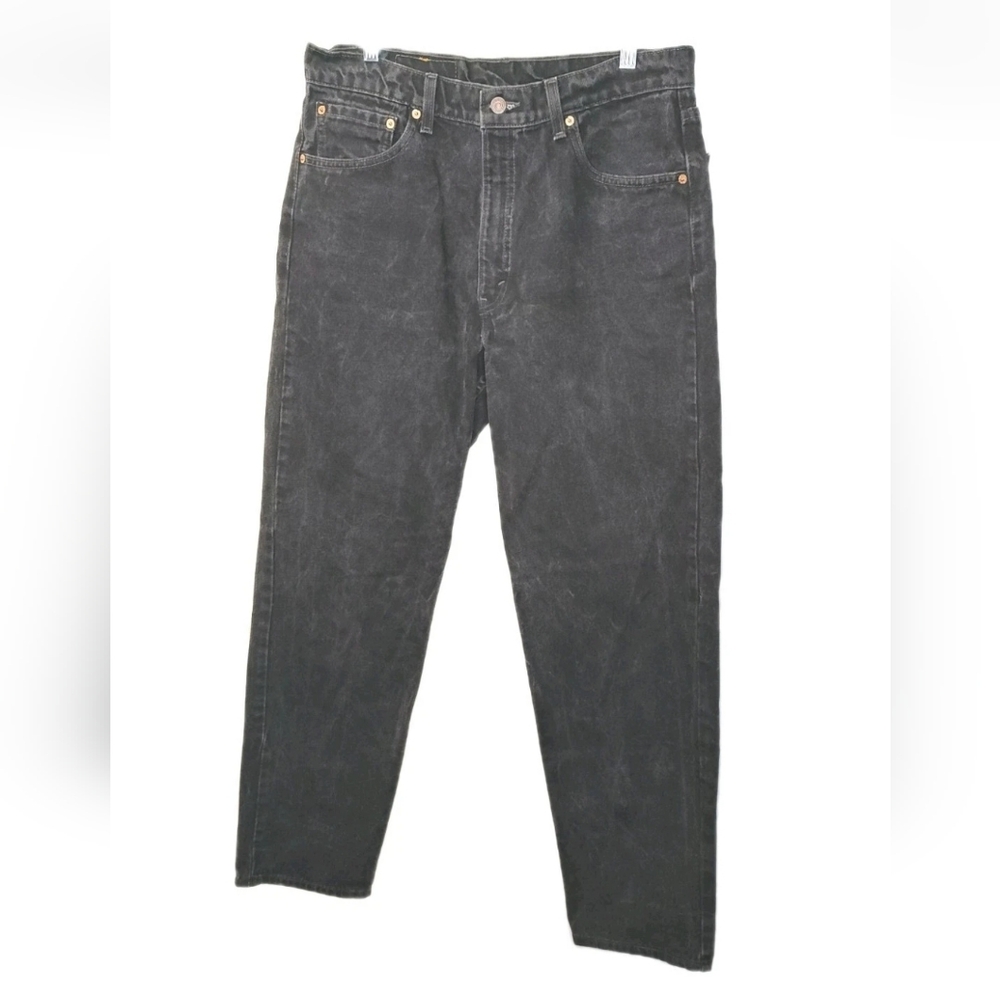 Levis 550 Jeans Men 34 X 33 Faded Black Denim Vintage 90s USA Baggy Goth Grunge